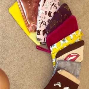 Various makeup pouches